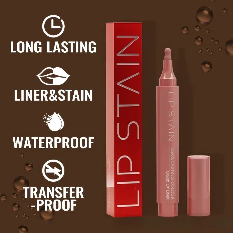 6 Colors Liquid Lip Liner Pencil Long Lasting Nude Lipstick Matte Lip Liner Stick Non-stick Cup Natural Lips Contour Pen Makeup — image 6