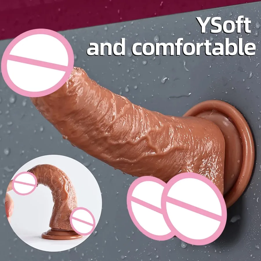 Dildo Lembut yang realistik dengan Cawan Sedutan Kuat Melancap Mainan Seks Dildo G-spot Besar Sesuai untuk Wanita dan Pasangan Perangsang Dubur Faraj Dewasa Mainan Seks Dewasa untuk Wanita Dildo Erotik Palam Dubur Zakar Lelaki Lelaki Zakar Permainan Dewasa Permulaan Dil Dubur