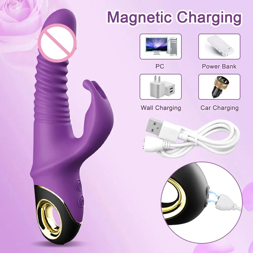 2022 Rabbit Thrusting Vibrator Automatic Telescopic G-Spot Clitoris Stimulator Female Masturbation Sex Toys For Women Adults — image 5