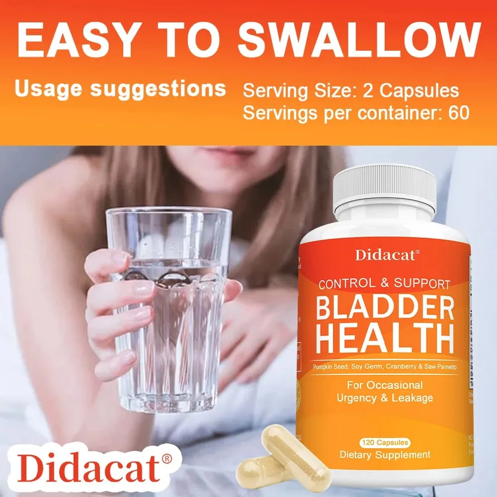 Bladder Control - with Cranberry Pumpkin Seed Extract - Urinary Tract Health Supports Healthy Urination - 120 Capsules — image 6
