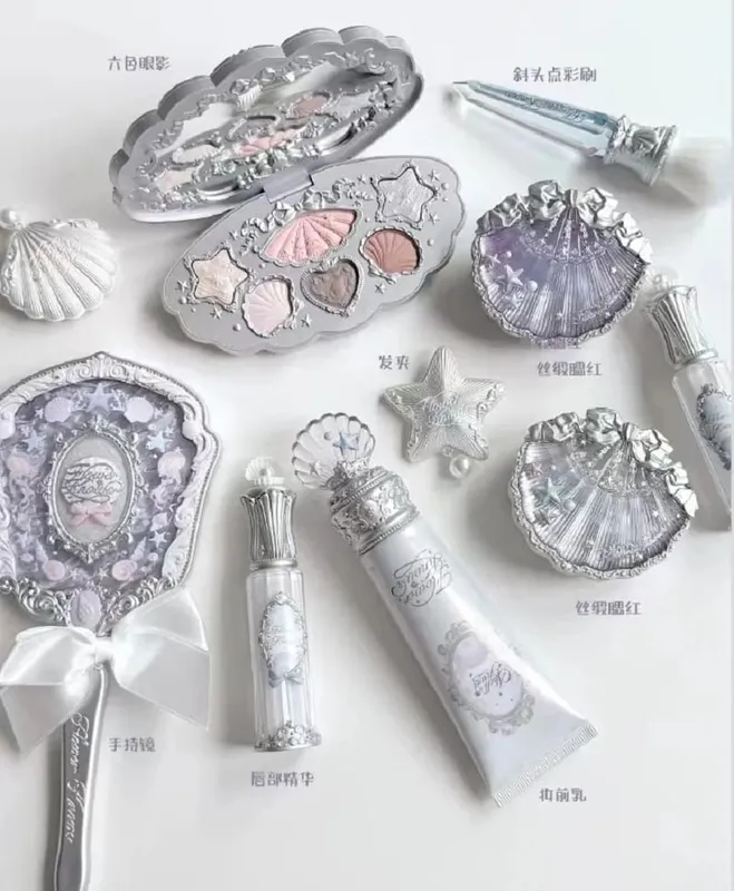 Flower Knows Shell Pearl Series Make Up Sets Eyeshadow Pressed Powder Blush Lip Gloss Makeup Base Handheld mirror 10 /11/13pcs — image 2