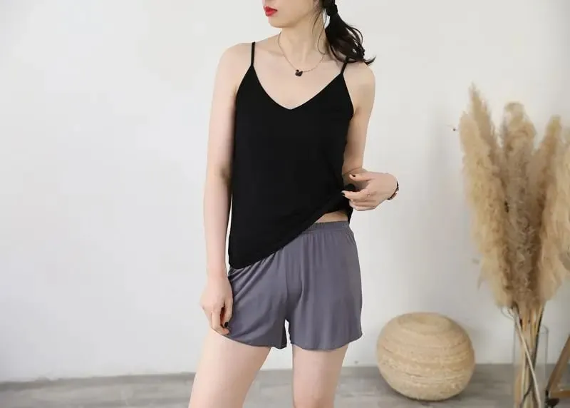Spaghetti Strap tops Women Halter V Neck Camis Tank Solid color basic sleeveless Camisole Top — image 10