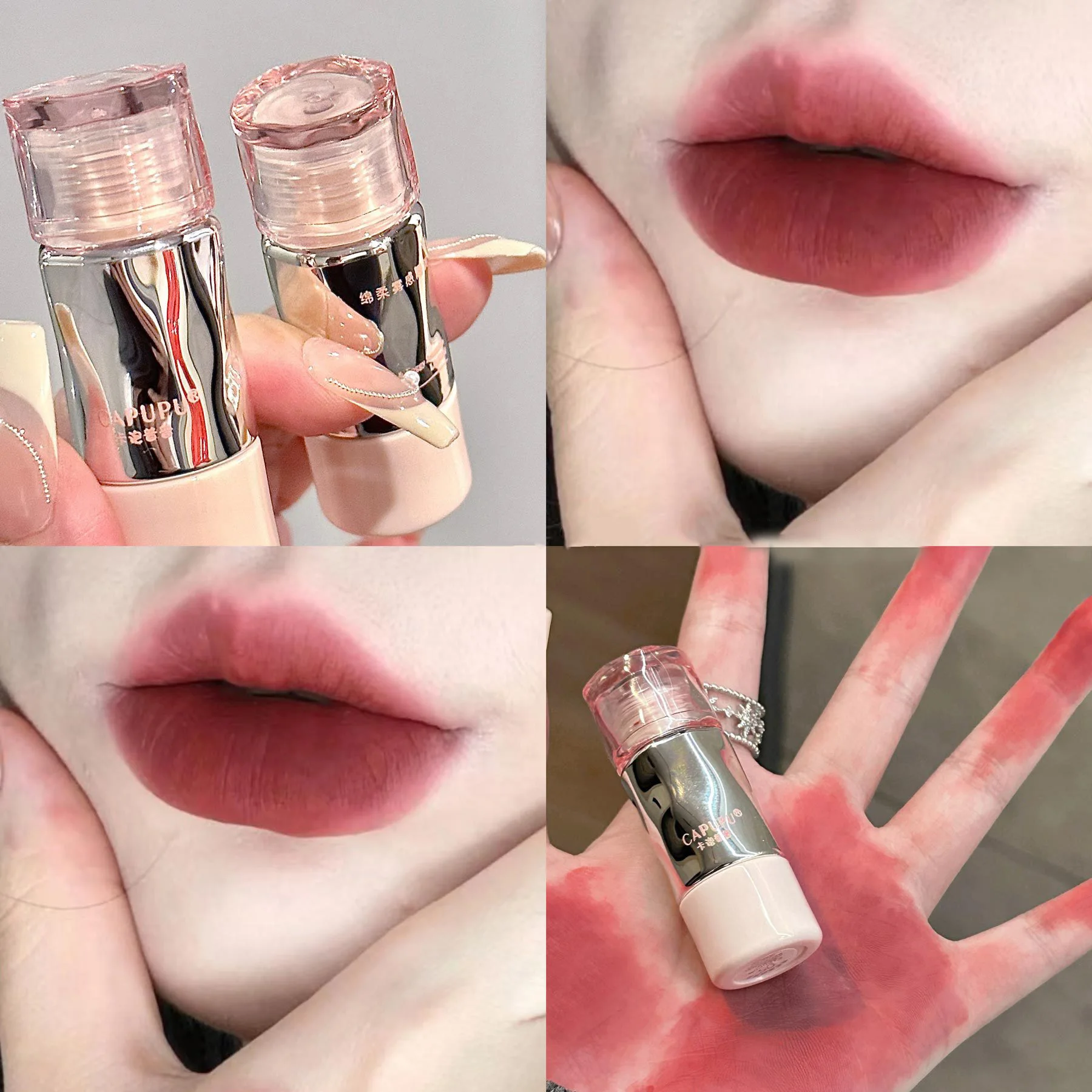 8 Colors Matte Pigment Mousse Lip Gloss Waterproof Sexy Red Lipgloss Brown Matte Lipstick Mud Lasting Easy To Color Women Makeup