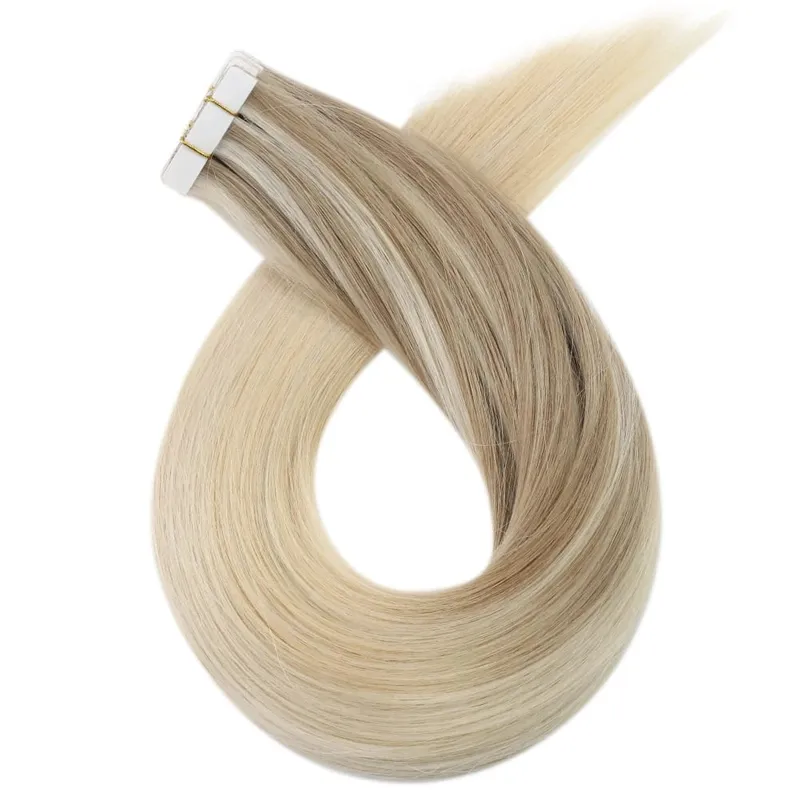 Moresoo Seamless Hair Injection Tape in Extension Real Human Virgin Hair Brazilian Straight Invisible Tape in Hair 10A Grade