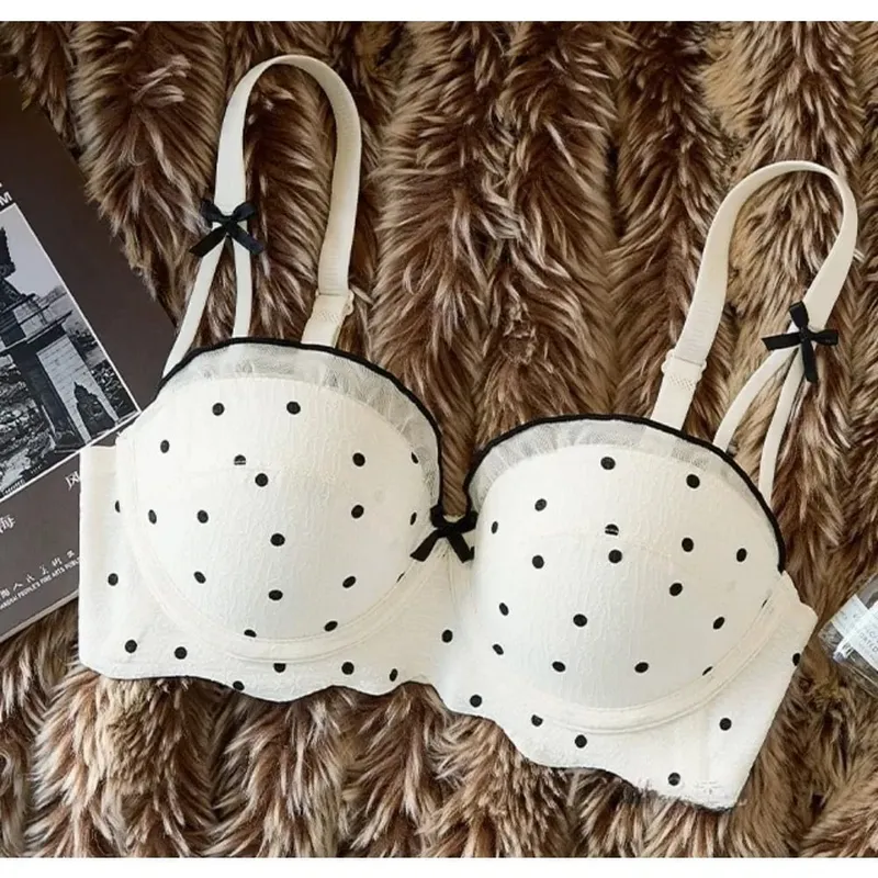 Women Lace Half Cup Bra & Panty Set Push Up Small Bust Gathering Anti Sag Support Chic Back Comfort Lingerie Underwear セクシーな — image 4