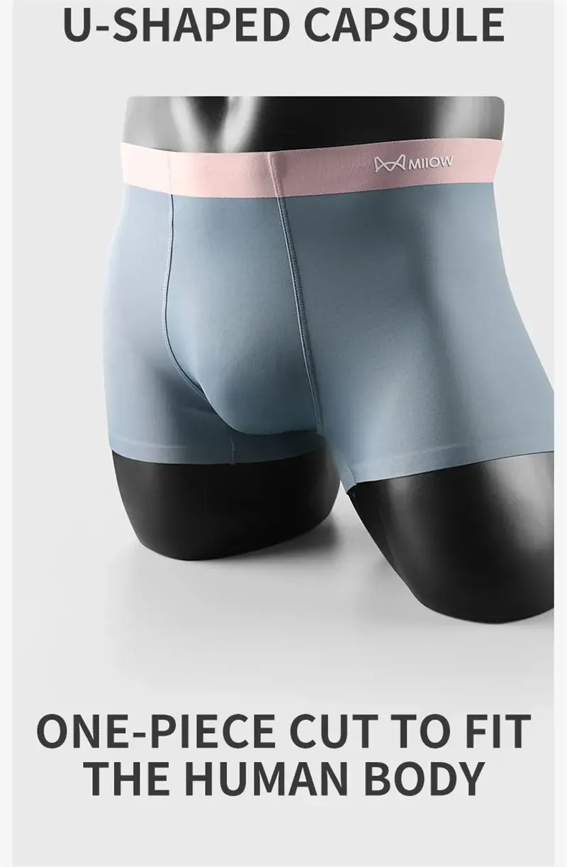 MiiOW 3Pcs Nylon Breathable Men's Panties Seamless Drying Men Underwear Cotton Antibacterial Crotch Man Boxers Mens Underpants — image 10
