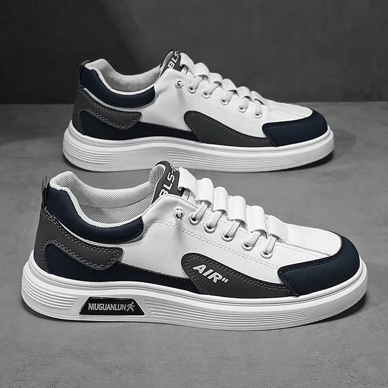 Men's Casual Leather Sneakers Waterproof Vulcanized Shoes Men 2024 Comforthable Spring Sneakers Men Casual Shoes Size 39-44 — image 3