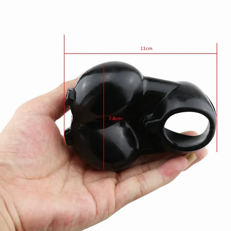 TPE Squeeze Ball testikelsæk Enhancer Cock Sleeve Penis Ring Pung Pouch Erektion Forsinkelse Ejakulation Voksen Sexlegetøj til mænd — image 3
