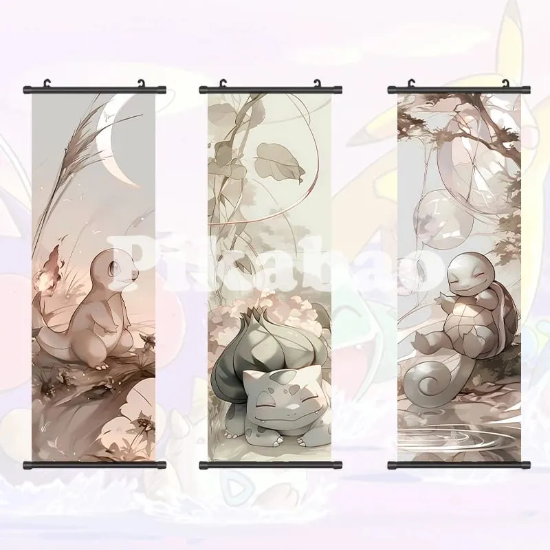 Printed Poster Anime Wall Artwork Greninja Pictures Gardevoir Painting Canvas Pikachu Hanging Scrolls Home Room Decor
