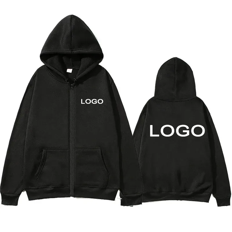 Skræddersyet trykt lynlås hættetrøjer Mænd Mode Langærmet Lynlås Sweatshirts Kvinder Casual Personlighed Hættetrøje Sudadera