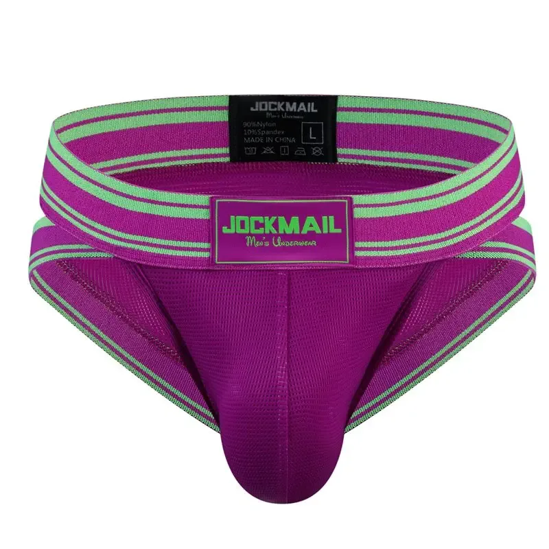 Jockmail Sexy Underwear Men Briefs Male Panties Pouch String Bikini Hombre Slips Cuecas Lingerie Erotic Underpants Summer Mesh — image 14