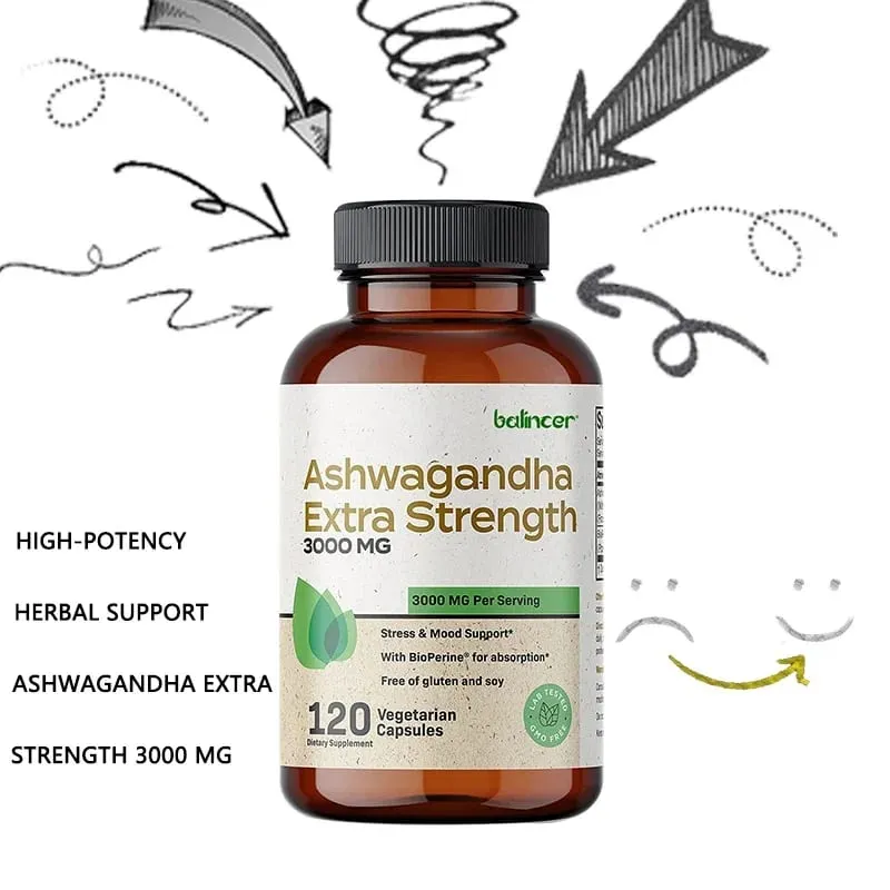 Balincer Ashwagandha Capsules | Ashwagandha Extract Supplement | Boost Energy Relieve Stress Support Mood & Focus