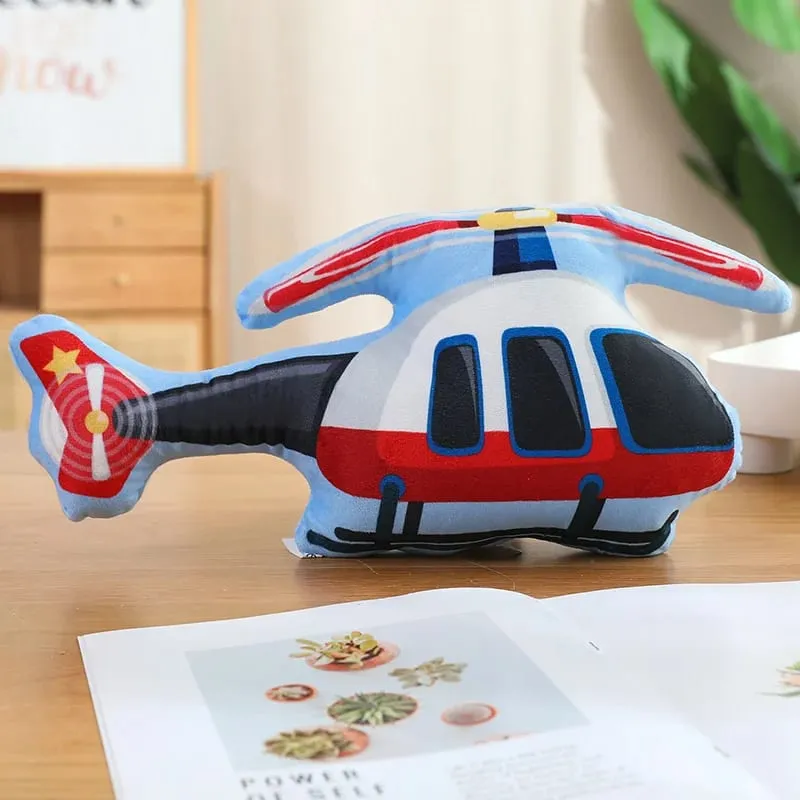 Public Transportation Colorful Plush Pillow Stuffed Excavator Motorbike Tank Airplane Sofa Room Decor Cushion Men Present — image 12