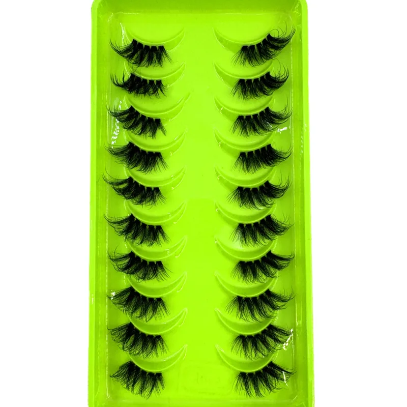 Černé řasy 10 polovičních řas Soft Natural Cat Eye Lashes Makeup Tool Prodlužovací nástroj Fluffy Faux Cils sezona návratu do školy — image 17