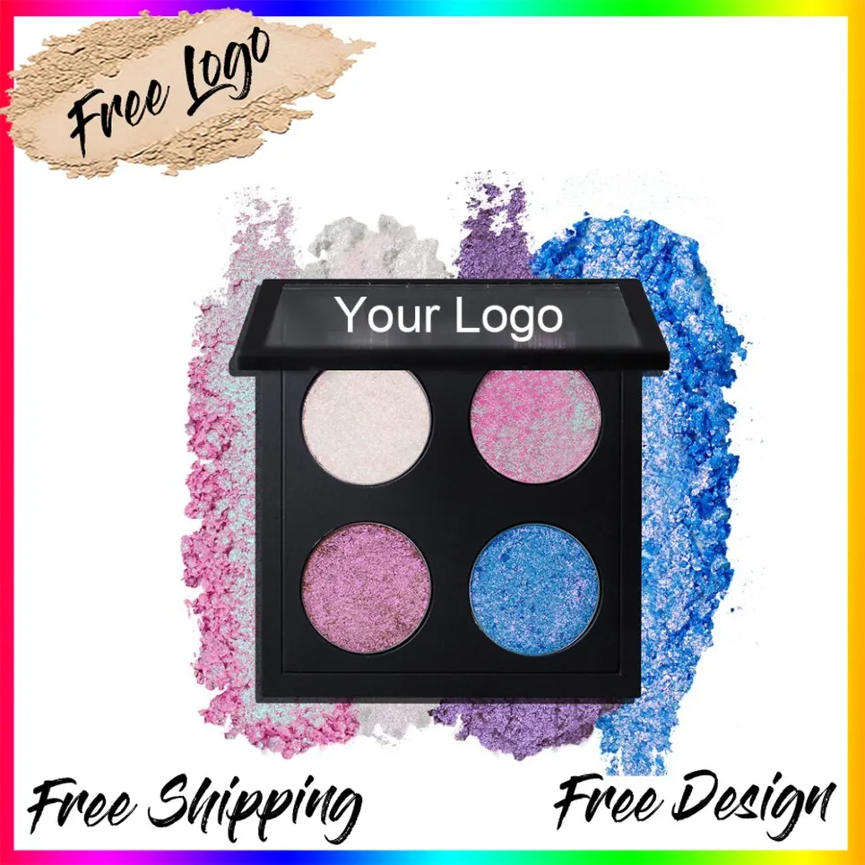 4 Colors Vegan Chameleon Eyeshadow Palette Private Label Makeup Wholesale Custom Logo Color Shift Eye Shadow — image 2