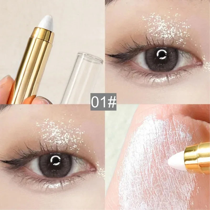 6color Eye Shadow Pen Eye Makeup Lying Silkworm Pen Double-ended Highlight Pen Eye Shadow Stick Women's Micro-pearl Matte Makeup