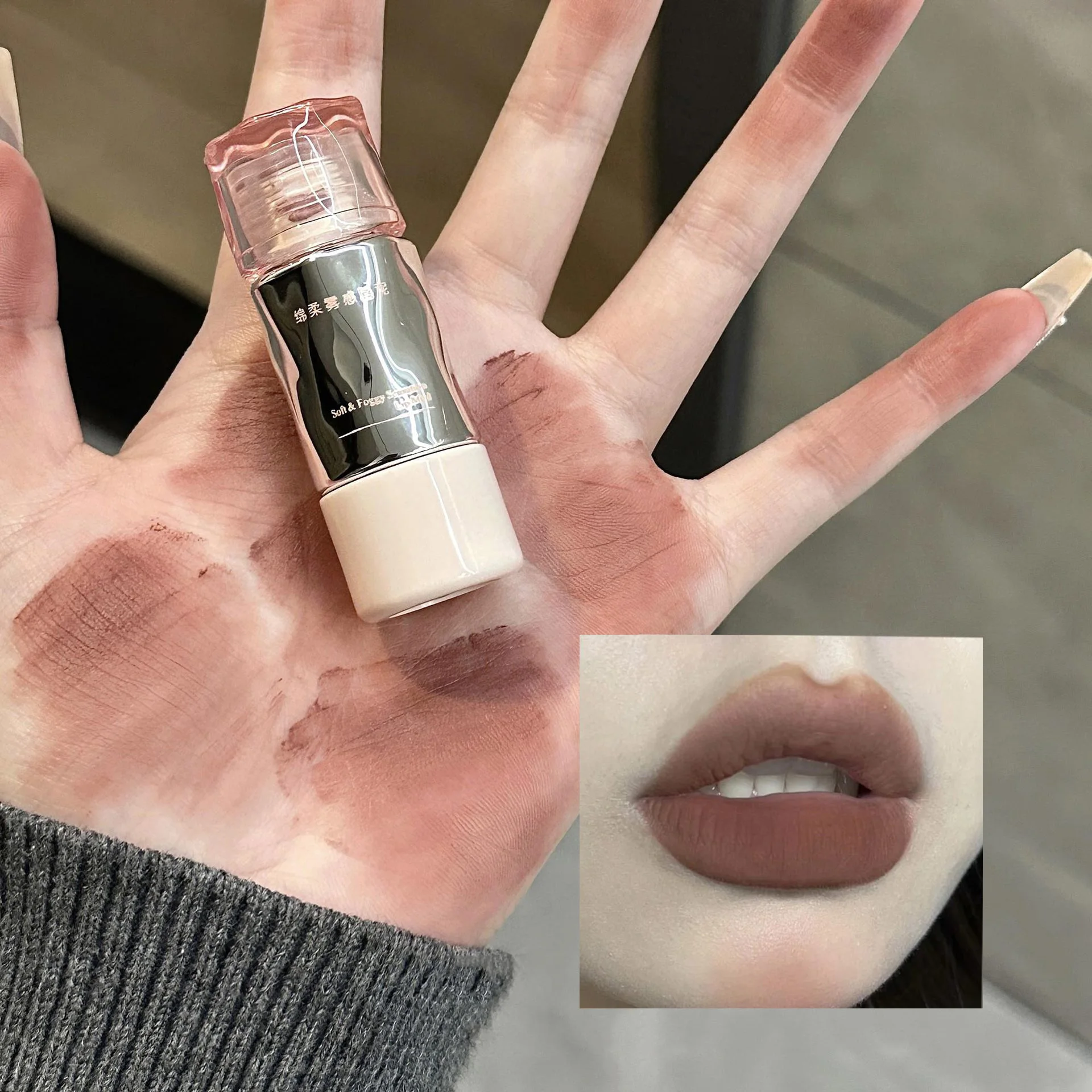 8 Colors Matte Pigment Mousse Lip Gloss Waterproof Sexy Red Lipgloss Brown Matte Lipstick Mud Lasting Easy To Color Women Makeup