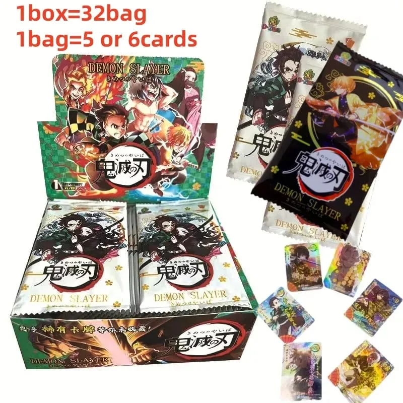 Demon Slayer Cards Jika Society Ghost Slayer Blade Cards Tanjirou Kamado Nezuko Zenitsu Character Collection Card Kids Toy Gift — image 7