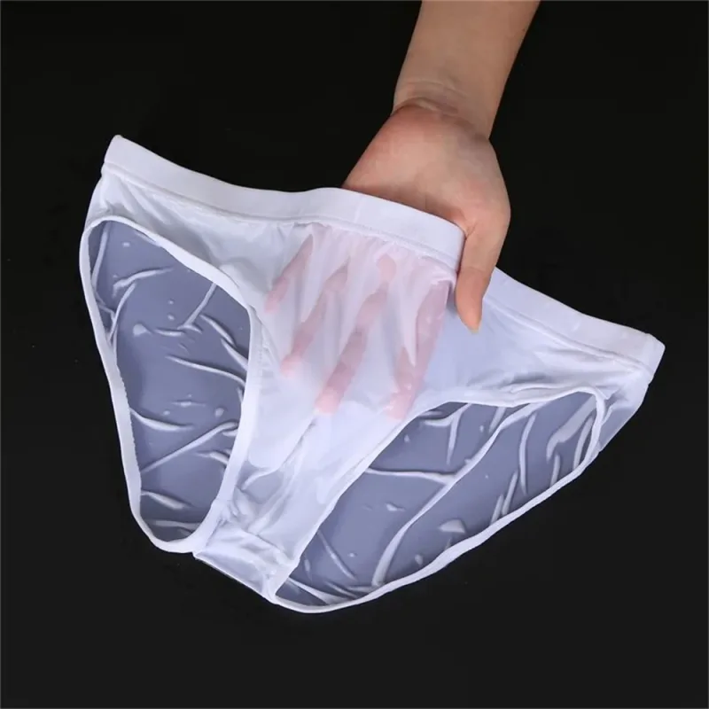 Seamless Ice Silk Briefs Men Big U Pouch Sexy Ice Silk Bikini Underwear Plus Size Low Rise Solid Color Male Panties — image 8