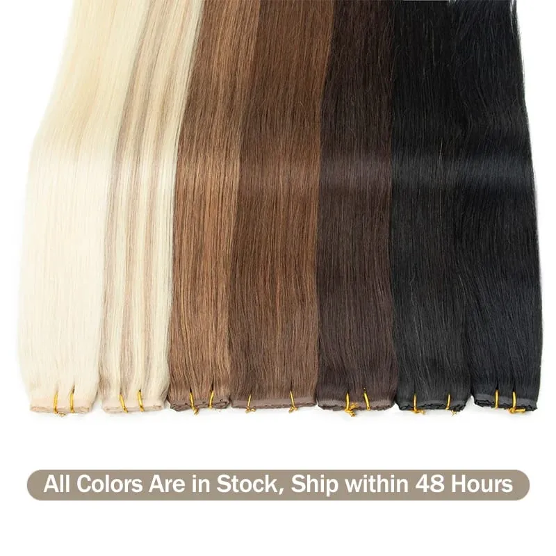 XO Twin Tabs Butterfly Hair Weft Extensions Lidské vlasy Dvojitá injekce PU Weft Hole Ploché Twin Tabs Skutečné přírodní mikrolinkové vlasy