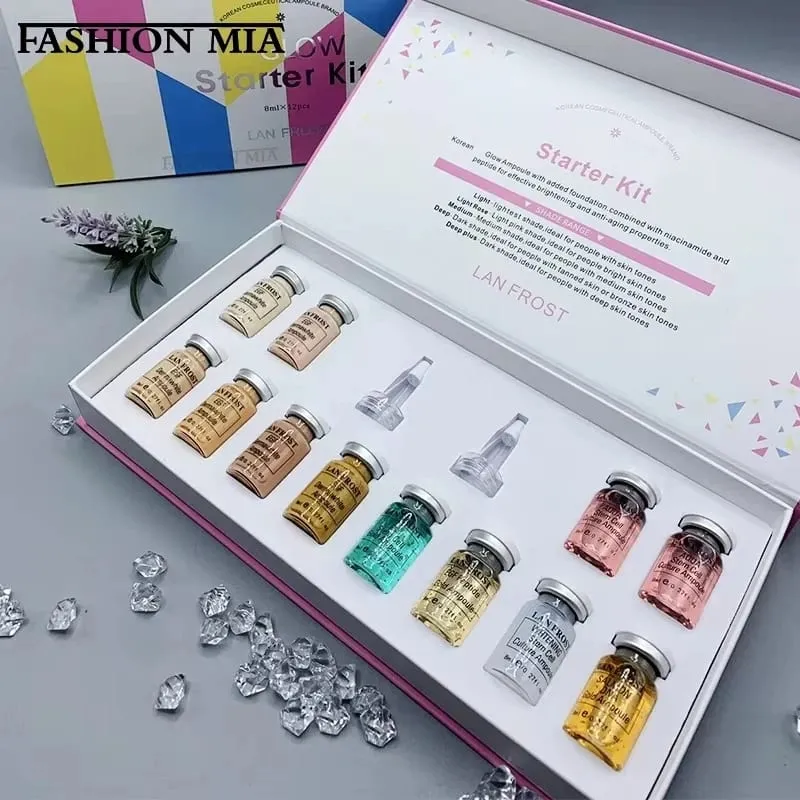 5Pcs 8ml Korean Stayve BB Cream Glow Serum Kit Face Serum Long-lasting Gold Ampoule Makeup Set Skin Care Product Beauty Health