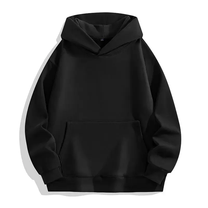 480GSM Winter Men's 100% Cotton Oversized Hoodies No String Casual Streetwear Sporty Hooded Sweatshirts Heavy Fleece Pullovers — image 1