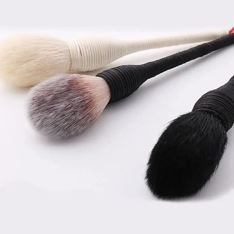Flat Goat Wool Rattan Makeup Brushes Profesional Foundation Blush Loose Powder Contour Brush for Beauty Make Up Brushes — image 2