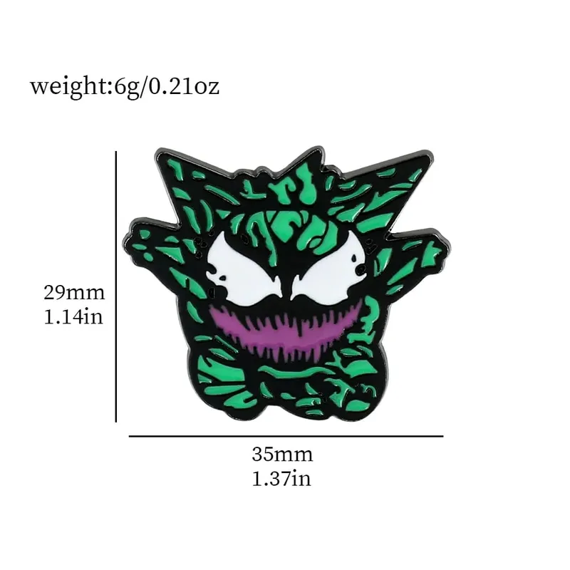 Gengar Cartoon Brooches Anime Enamel Lapel Pins for Backpack Accessories Fans Collection Brooches Gifts — image 14
