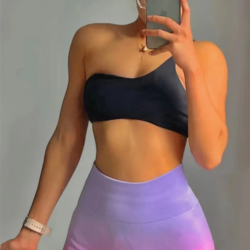 Stretchy Summer Corset Top Women Slim One-Shoulder Sleeveless Black Sexy Bodycon Club Crop Tops Jogger Tube Aesthetic Clothing — image 4