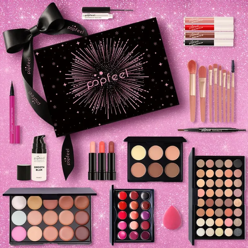 Makeup Kit Gift Box Beauty Eyeshadow Palette Eyeliner Lipstick Mascara Brush Makeup Full Set for Women Female Beginner Student — image 8