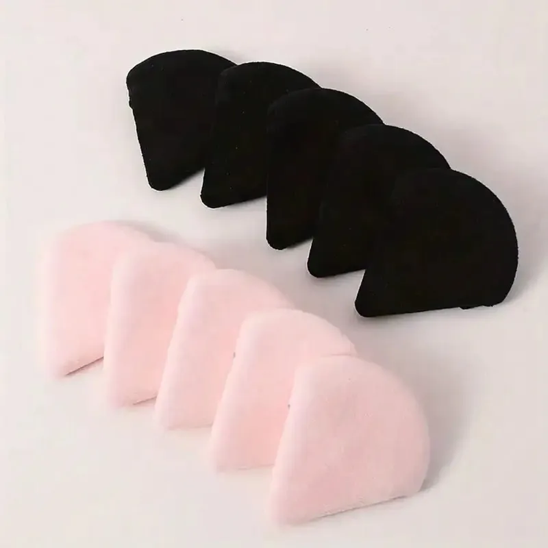 10 Pcs 삼각형 벨벳 파우더 퍼프 피자 가루 미니 페이스 메이크업 스폰지 화장품 빨 수있는 경량 메이크업 도구 — image 15