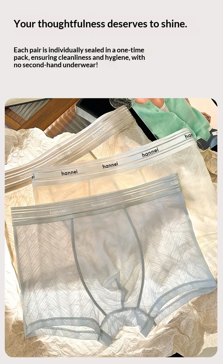 Seluar Dalam Lelaki Musim Panas Baru, Seluar Boxer Lelaki, Seluar Dalam Bersaiz Besar, Seluar Dalam Selesa Warna Pepejal Lelaki Longgar Nipis — image 13