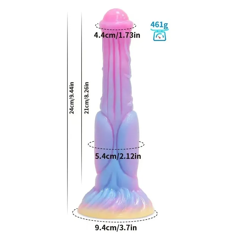 Sumbat Anal Bercahaya Malam Realistis Dildo Naga Monster Bercahaya untuk Wanita Pria Penyumbat Pantat Seksi Bentuk Anjing Mainan Seks untuk Pasangan — image 15