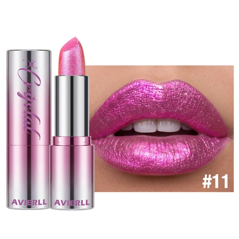 6 Color Polarised Shimmer Lipstick Metallic Pearlescent Pink Glitter Lipstick Waterproof Lasting Lip Tint Women Cosmetics Makeup