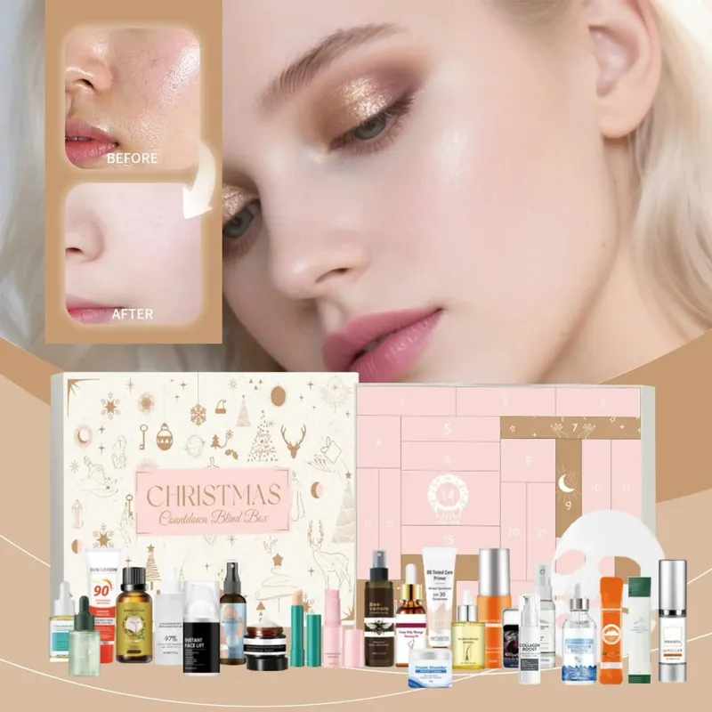 24pcs girl makeup set 24 Days of Christmas Countdown Calendar box Christmas makeup Advent Calendar kit girl Christmas gift — image 4