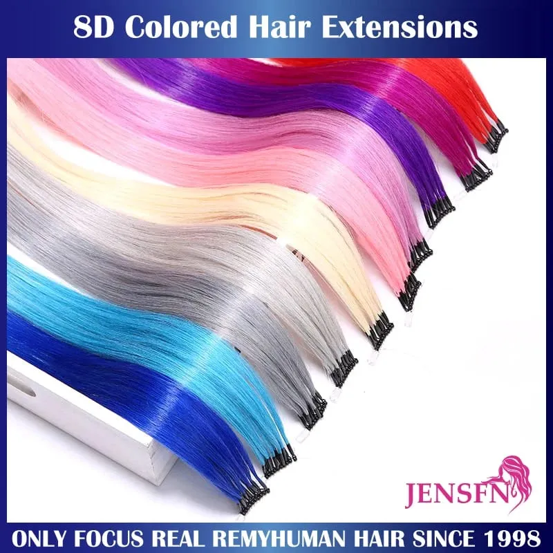 8D Natural Hair Extensions Human Hair 10pcs 0.5g/s Micro Ring 18Inch Micro Link Hair Loop Extension For Women variety of color — image 1