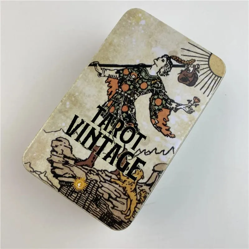 High-Quality Tin Box Tarot Vintage Cards Divination Deck With Paper Guidebook English Version Classical Board Games — image 2