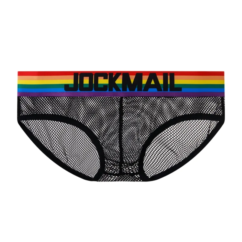 Jockmail กางเกงในชายเซ็กซี่ชุดชั้นในชายผ้าฝ้าย Low Rise Underpant เส้นด้ายสุทธิลูกไม้, Breathable ฤดูร้อนกางเกงขาสั้น calzoncillos hombre slip — image 42