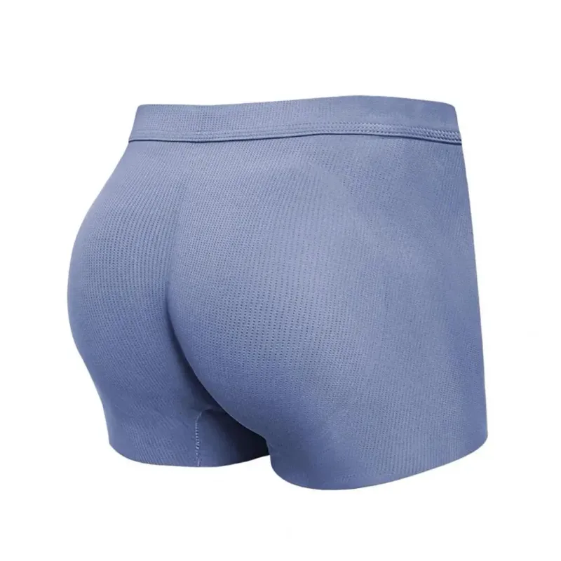 Fake Ass Men Boxers 3D Design Traceless Effect Mid-rise Underpants Solid Color U-convex Ergonomic Design Boxers Briefs