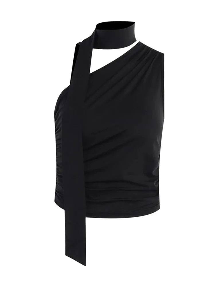 Backless Sexy Off Shoulder Halter Tank Tops Women Vintage Sleeveless Crop Top Y2K Clothes Club Female Casual Summer — image 7