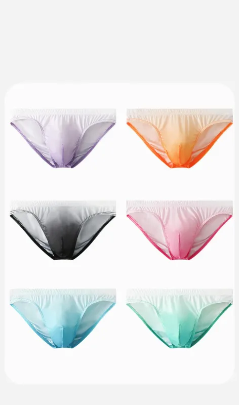 Men Underwear Briefs Shorts Bikini Homme Slip Gradient Milk Silk Panites Man Low Rise U Convex Pouch Underpant Cueca Calzoncillo — image 11
