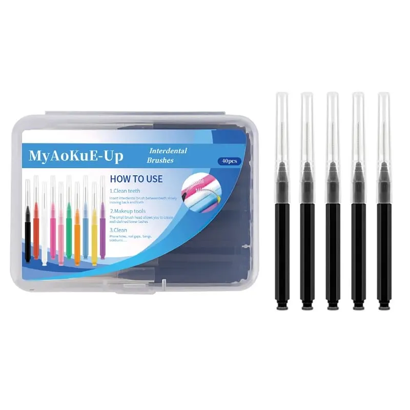 40pcs Mini Eyebrow Brush Brow Perm Makeup Brush Lashes Extension Lifting Bendable Mini Eyelash Brushes Dental Clean Beauty Tools