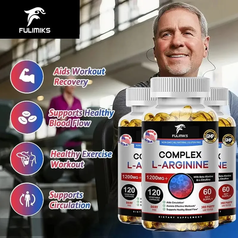 L-Arginine Nitric Oxide Supplement Helps Build Muscle and Supports Blood Flow Circulation Nutrient Delivery and Pumping — image 3