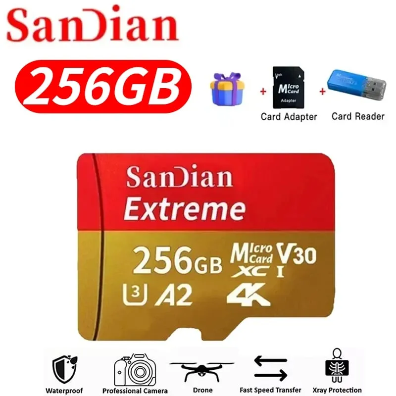 High-Speed Storge SD-kort 128GB Originalt Micro TF-kort 512GB Klasse 10 High Speed Transfer til kamera/pc/telefon — image 7