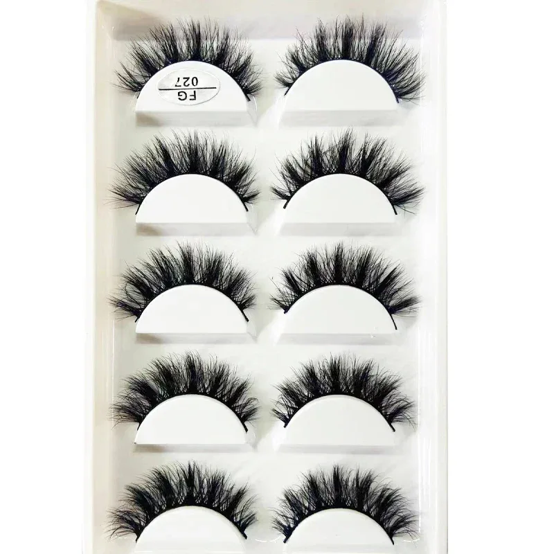 5Pairs Handmade Mink Lashes Short False Eyelashes Dense Natural Long Messy Eye Lashes Reusable Stage Makeup Eyelashes — image 21