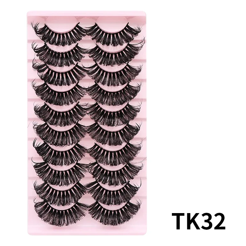 10 Pairs Russian DD Curl Bulk Fluffy Strip Lashes Natural Soft False Eyelashes Reusable Handmade Eye Lashes for Daily&Party — image 20