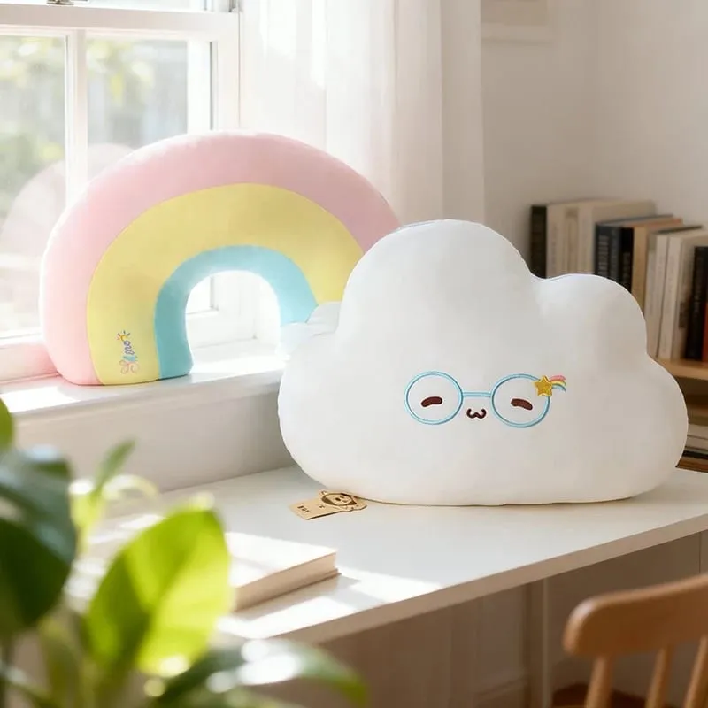 Creative Weather Series Rainbow Cloud หมอน Plush นุ่มน่ารักการ์ตูน Kawaii ตุ๊กตาตุ๊กตาเด็กโซฟาเบาะตกแต่งบ้าน — image 8