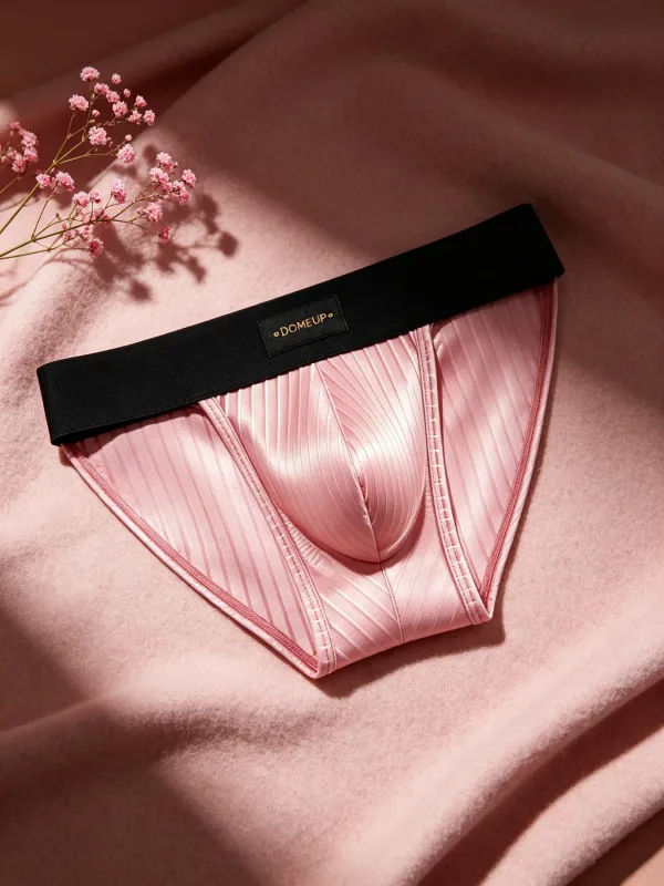 Herren-Unterwäsche, glänzend, gestreift, Dreieck-Slip, vorderer Ausbuchtungsbeutel, sexy Low-Rise, schmale Passform, tägliche Herren-Unterhose DP915 — image 11