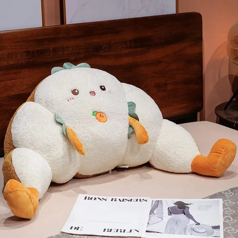 70cm Croissant Lumbar Support Pillow Cute Capybara Carrot Toast Soft Stuffed Plush Toy Sofa Cushion Chair Back Pillow Charm Gift — image 4