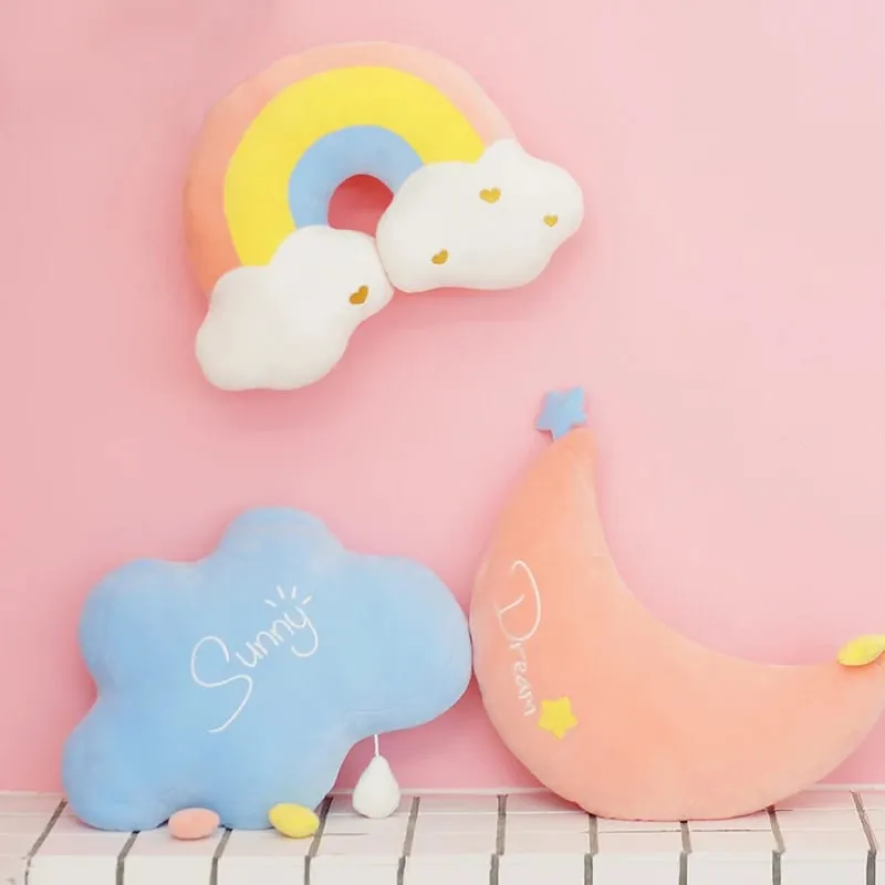 Rainbow Wish Star Moon Plush Pillow Colorful Crown Cloud Soft Toy Pillow Cushion Sofa Home Decoration Throw Pillows — image 5
